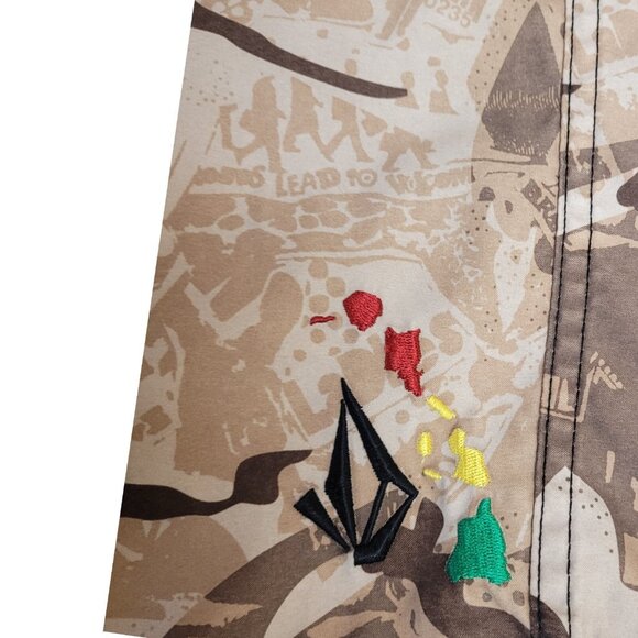 Volcom Hawaii Mod Tech Camo AOP Board Shorts Mens 33 Beach Swim Trunks - Picture 10 of 15